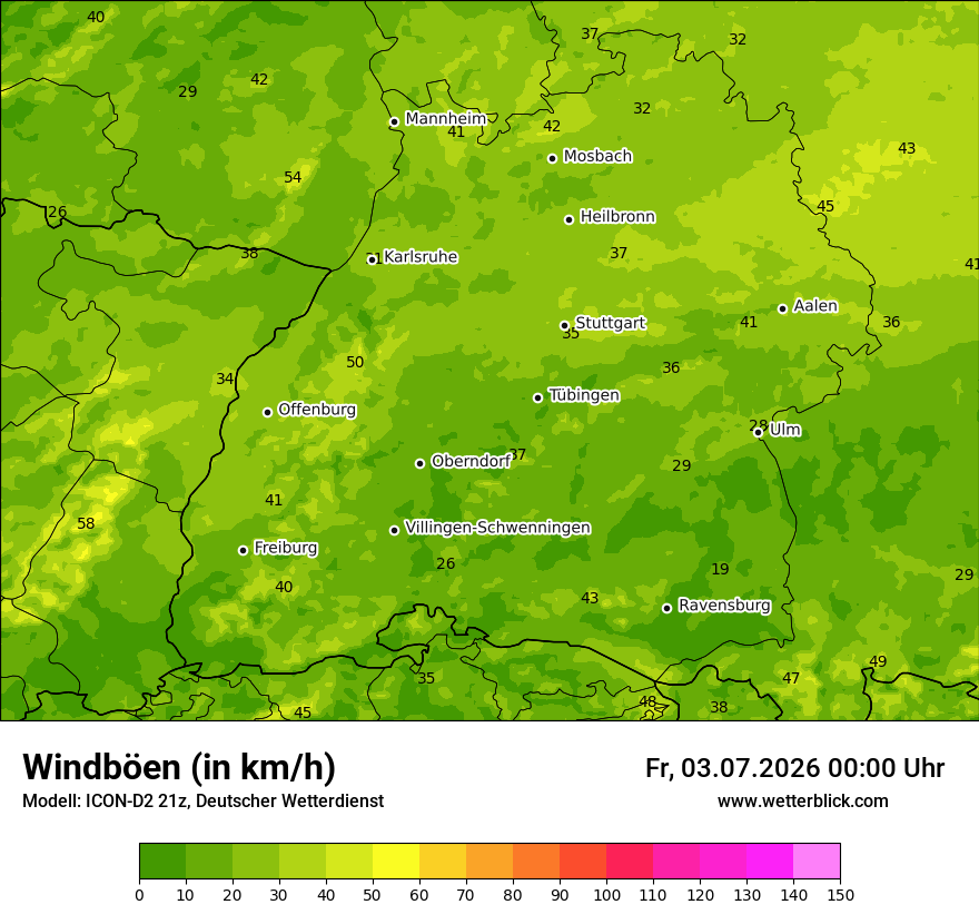Maximale Windböen
