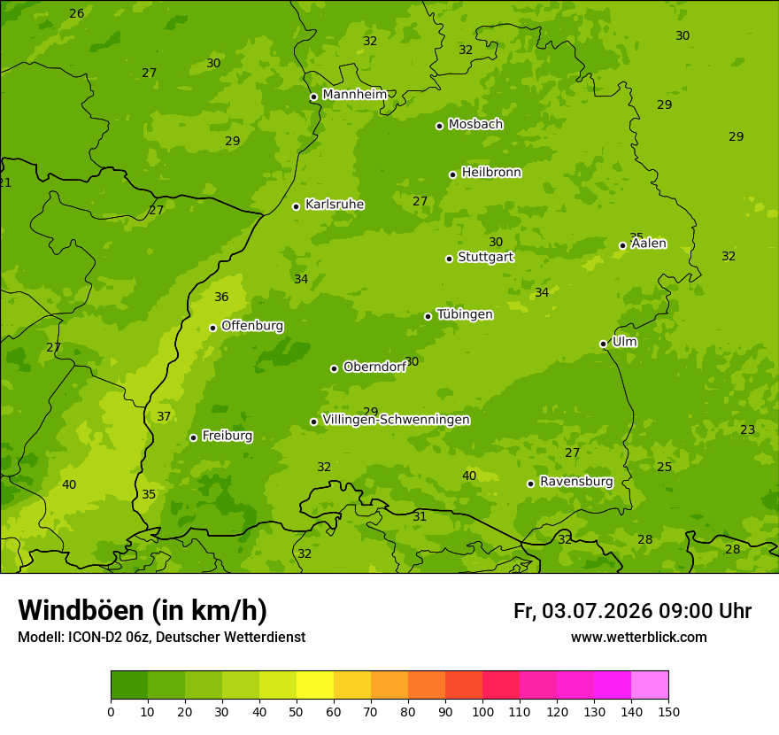 Maximale Windböen