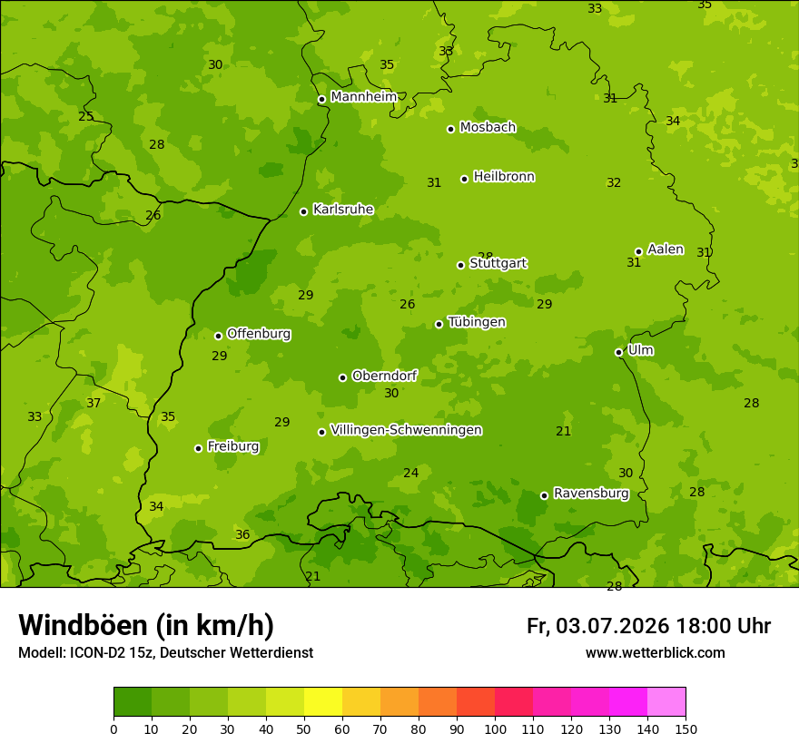 Maximale Windböen
