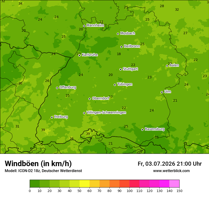 Maximale Windböen