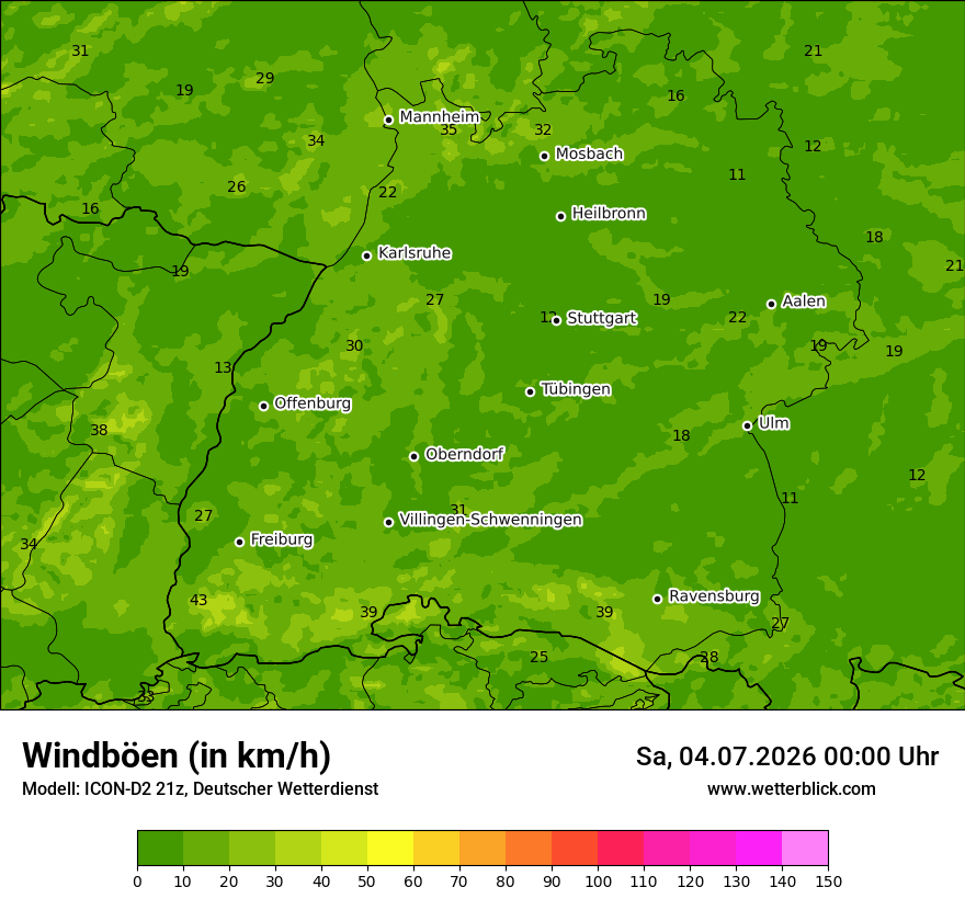 Maximale Windböen