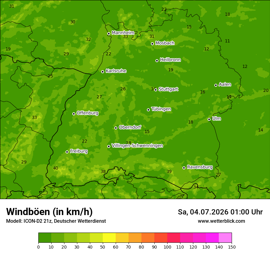 Maximale Windböen