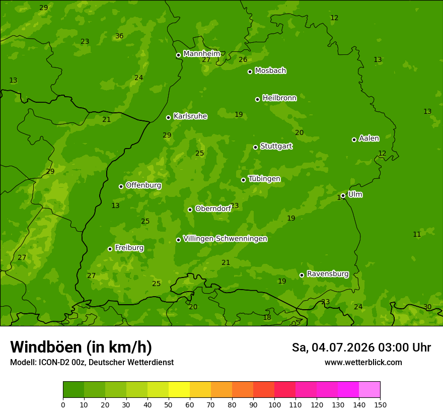 Maximale Windböen
