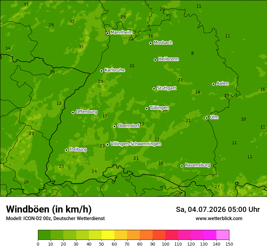 Maximale Windböen