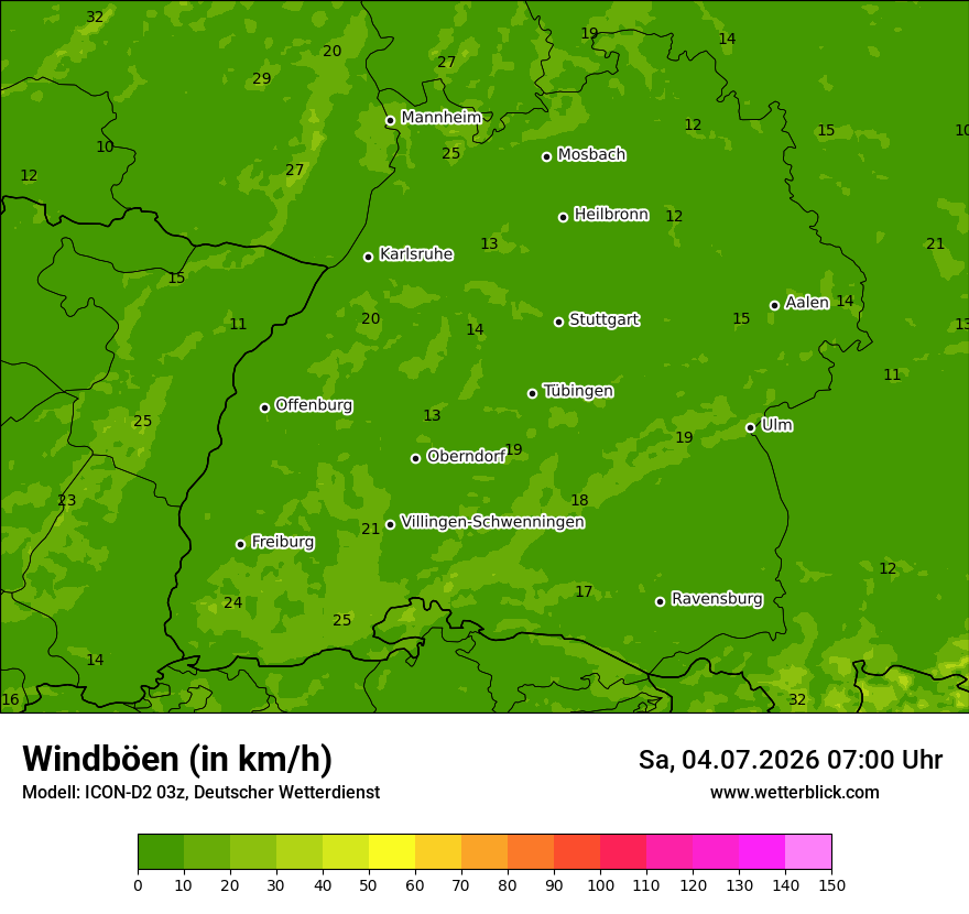 Maximale Windböen