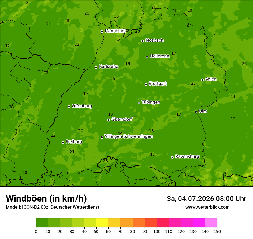 Maximale Windböen