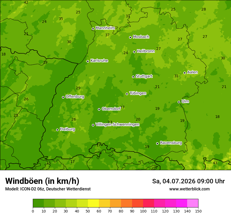 Maximale Windböen