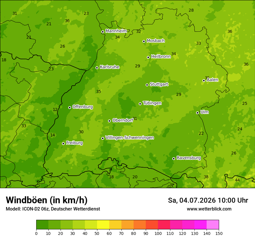 Maximale Windböen