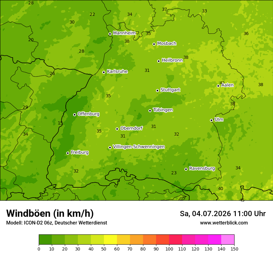 Maximale Windböen