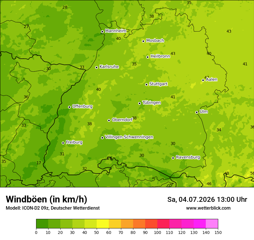 Maximale Windböen