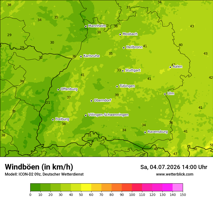 Maximale Windböen