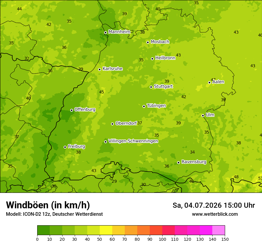 Maximale Windböen