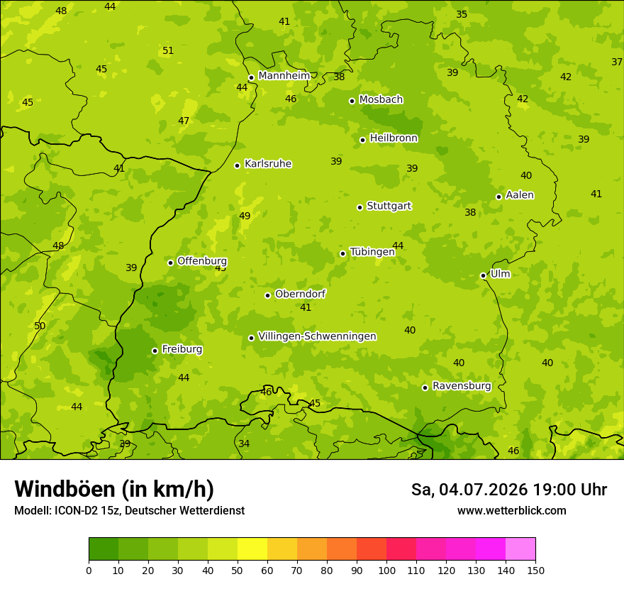 Maximale Windböen