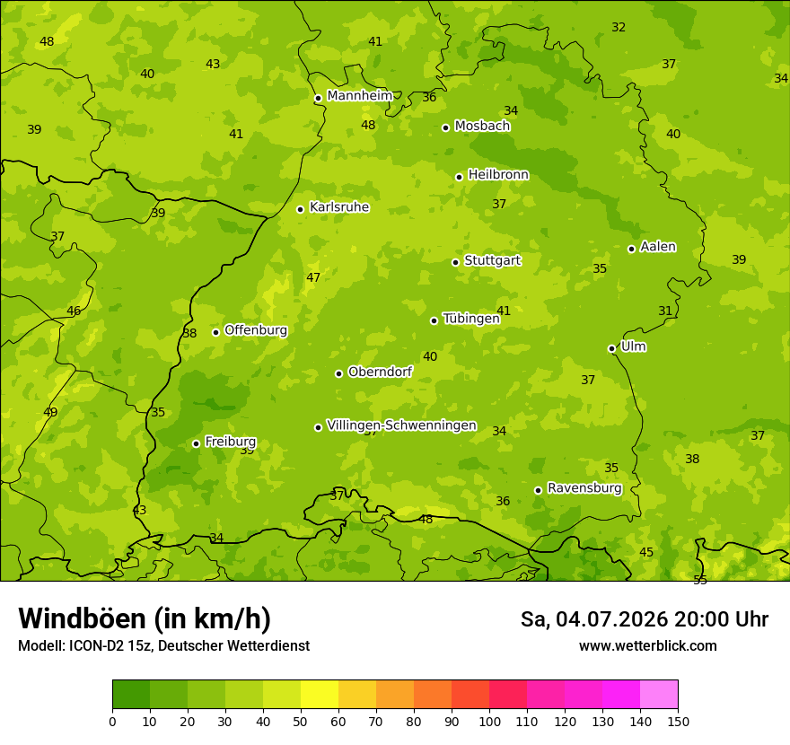 Maximale Windböen