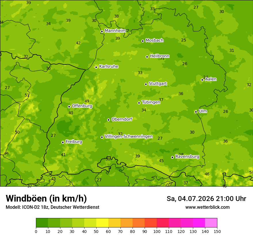 Maximale Windböen