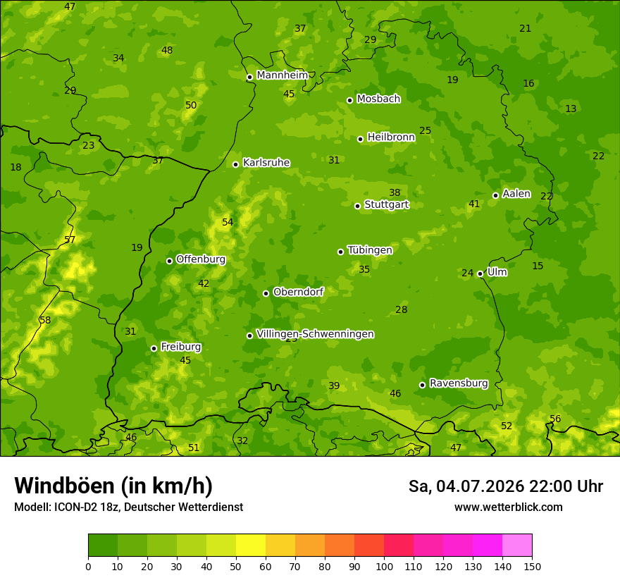 Maximale Windböen