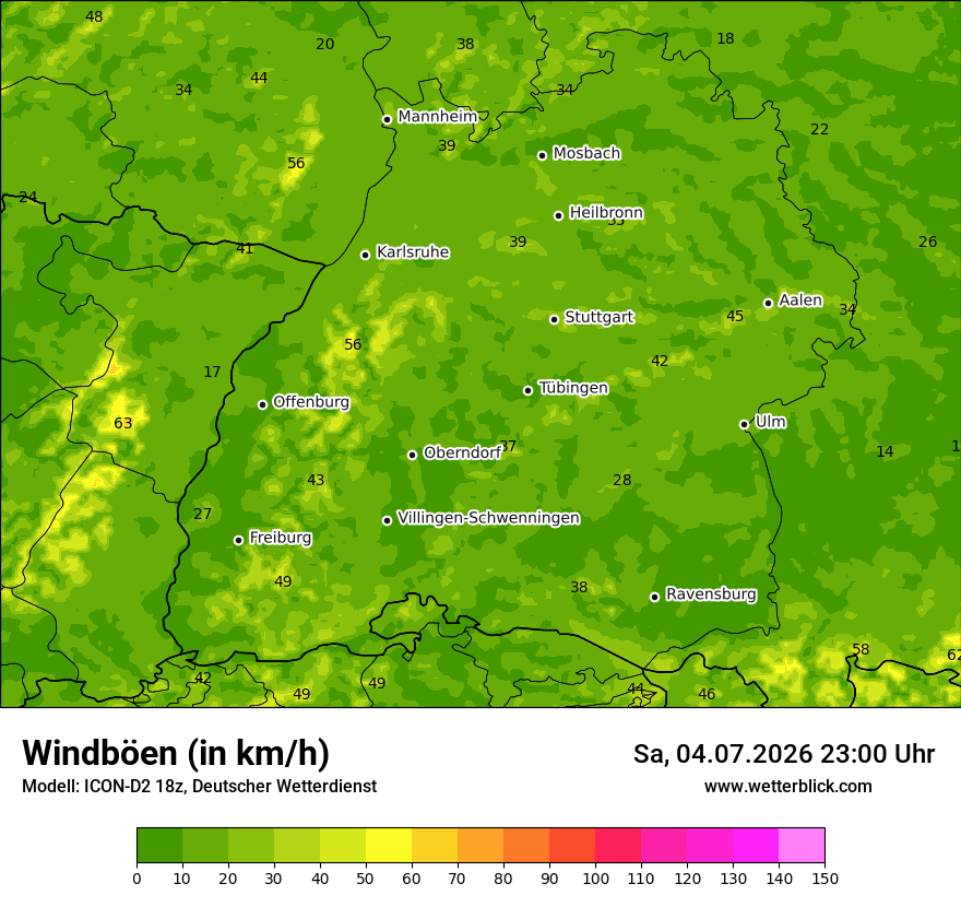 Maximale Windböen