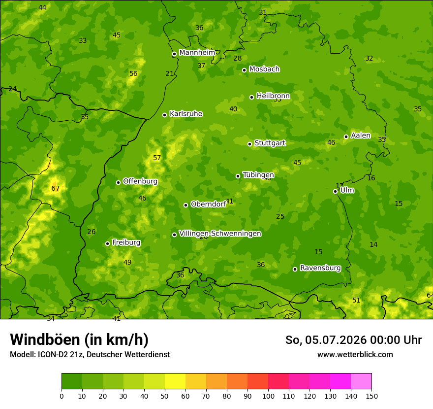 Maximale Windböen