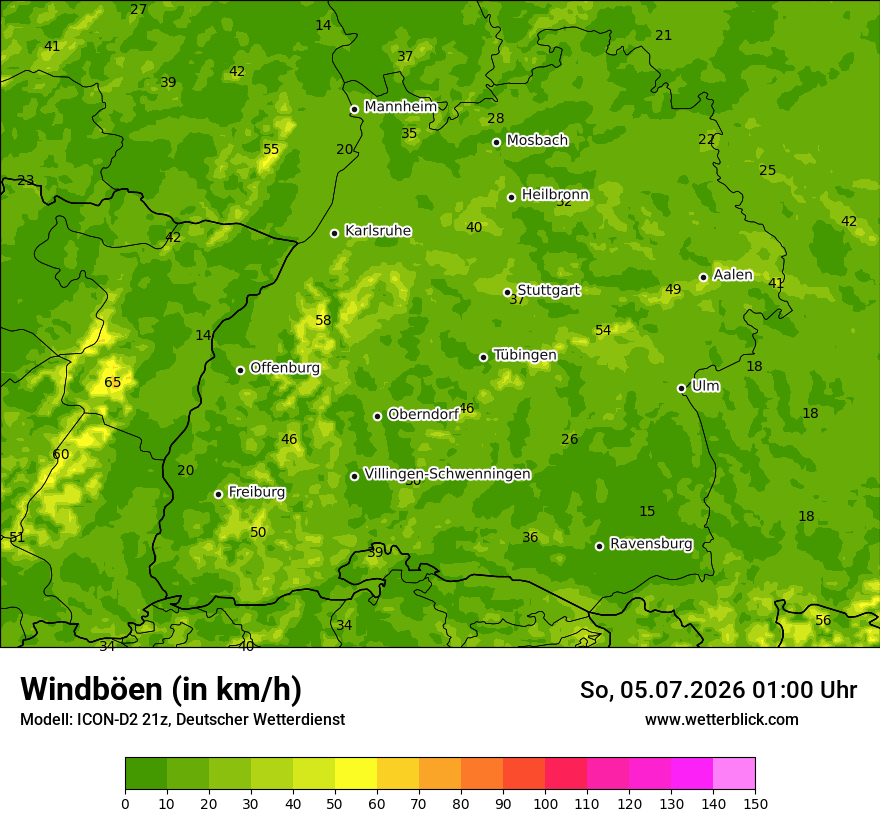 Maximale Windböen