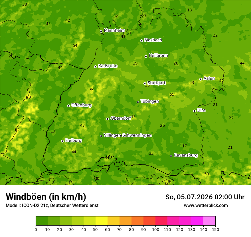 Maximale Windböen