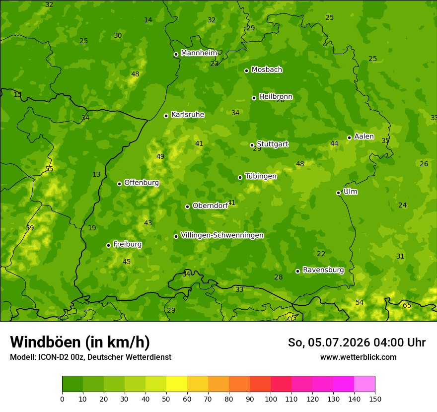 Maximale Windböen