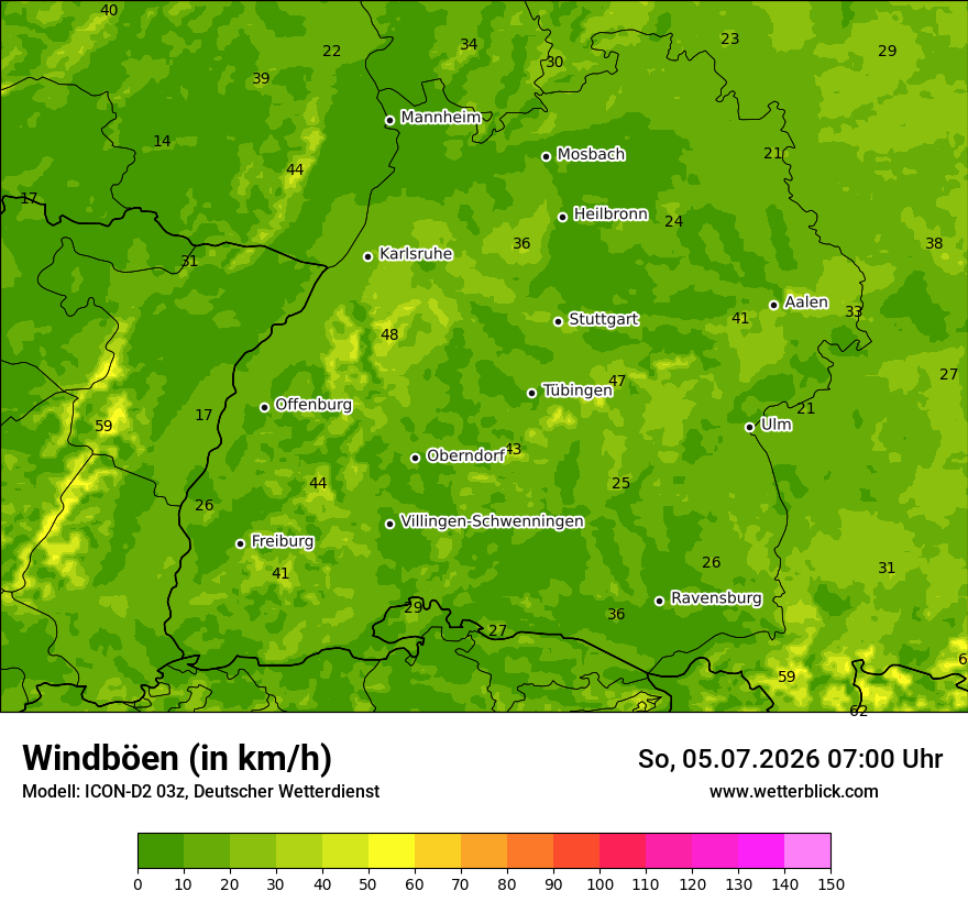Maximale Windböen