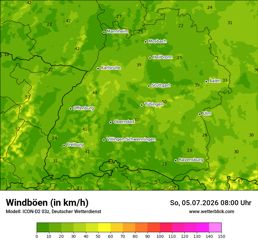 Maximale Windböen