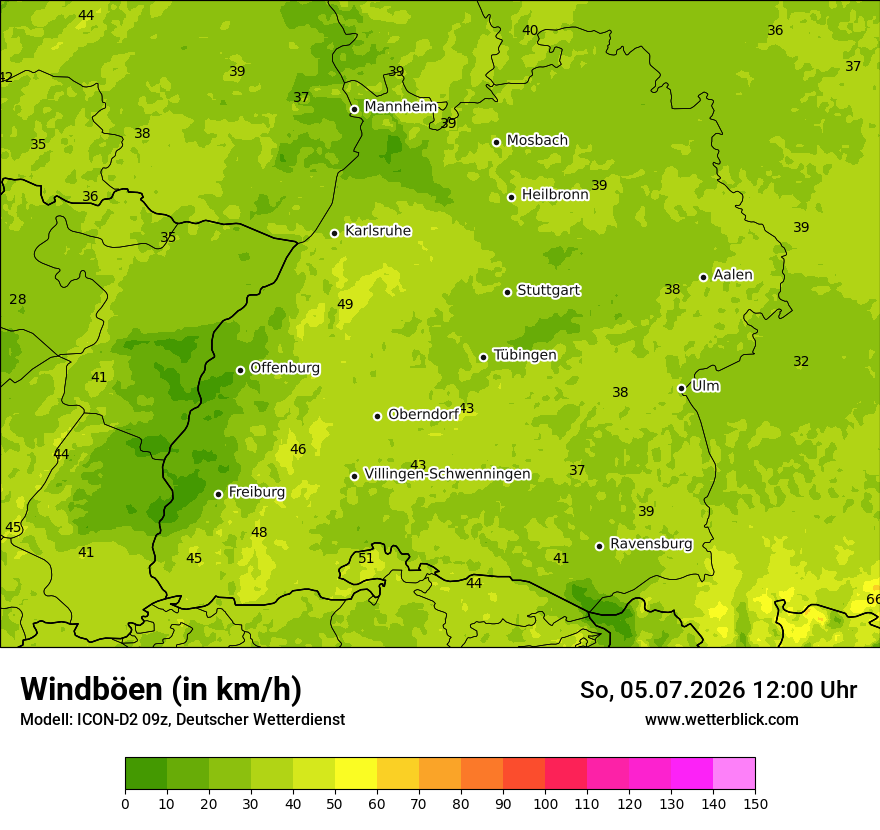 Maximale Windböen