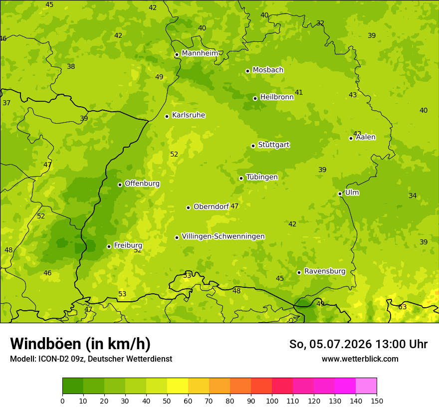 Maximale Windböen