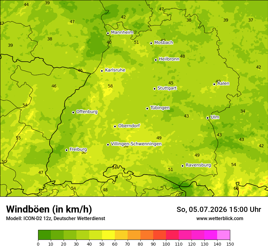 Maximale Windböen
