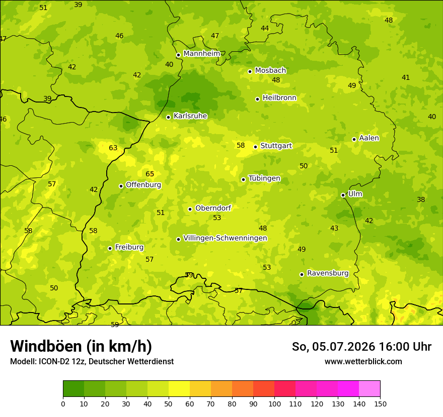 Maximale Windböen