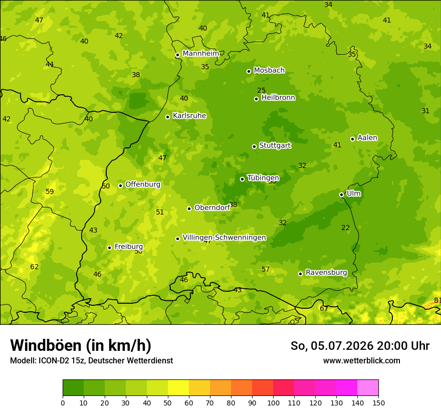 Maximale Windböen