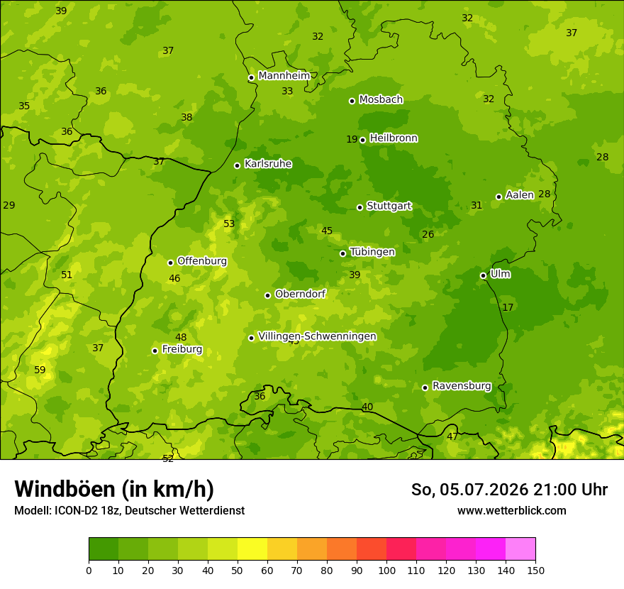 Maximale Windböen