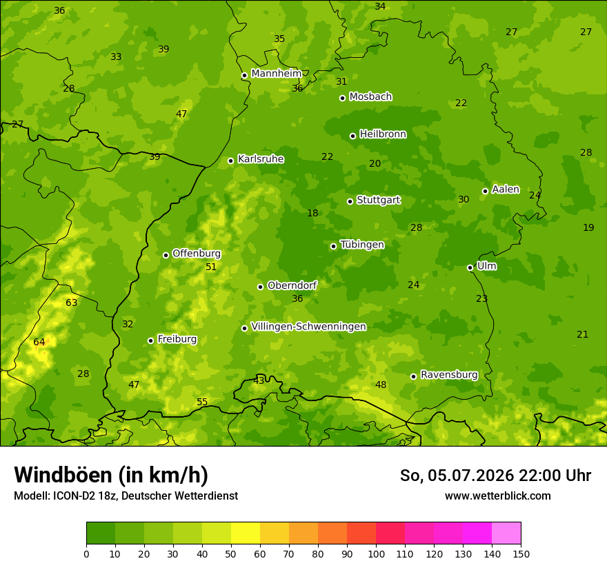 Maximale Windböen