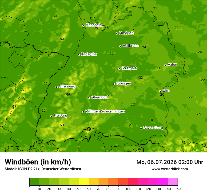 Maximale Windböen