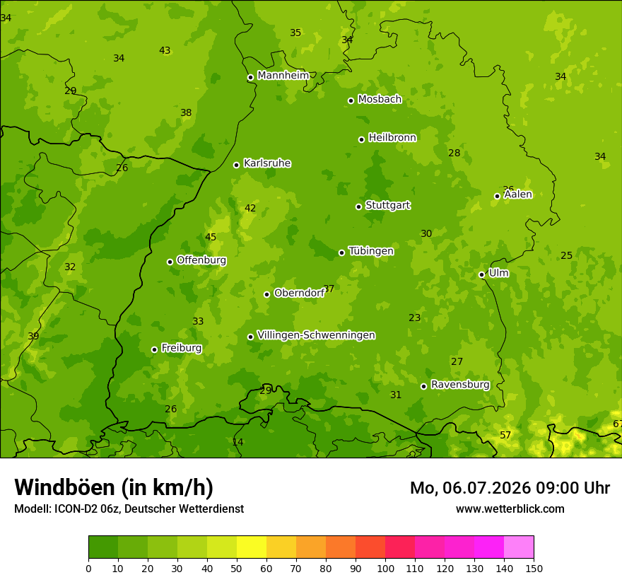 Maximale Windböen