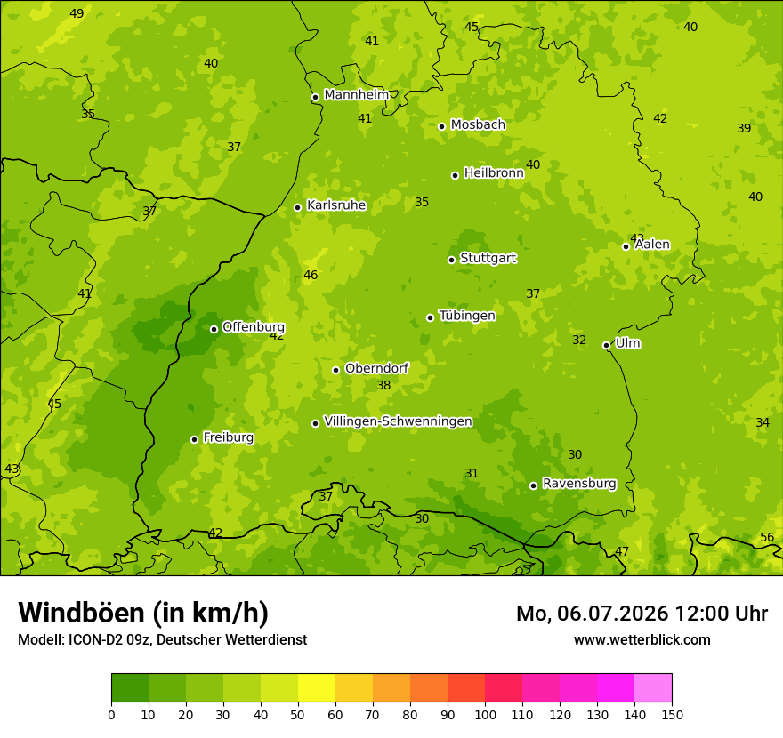 Maximale Windböen