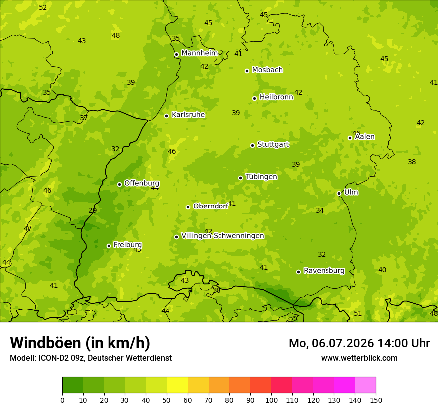 Maximale Windböen