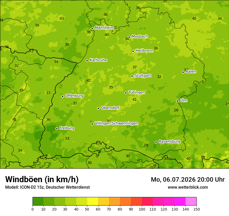 Maximale Windböen