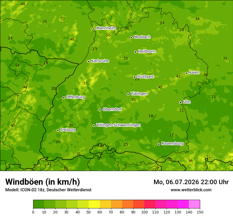 Maximale Windböen