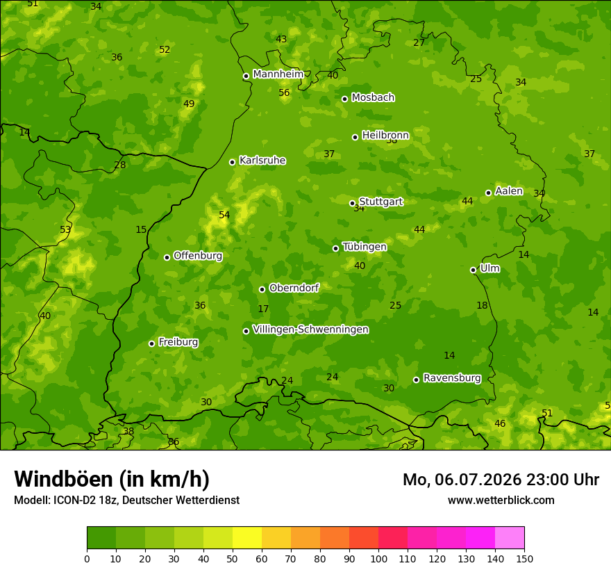 Maximale Windböen