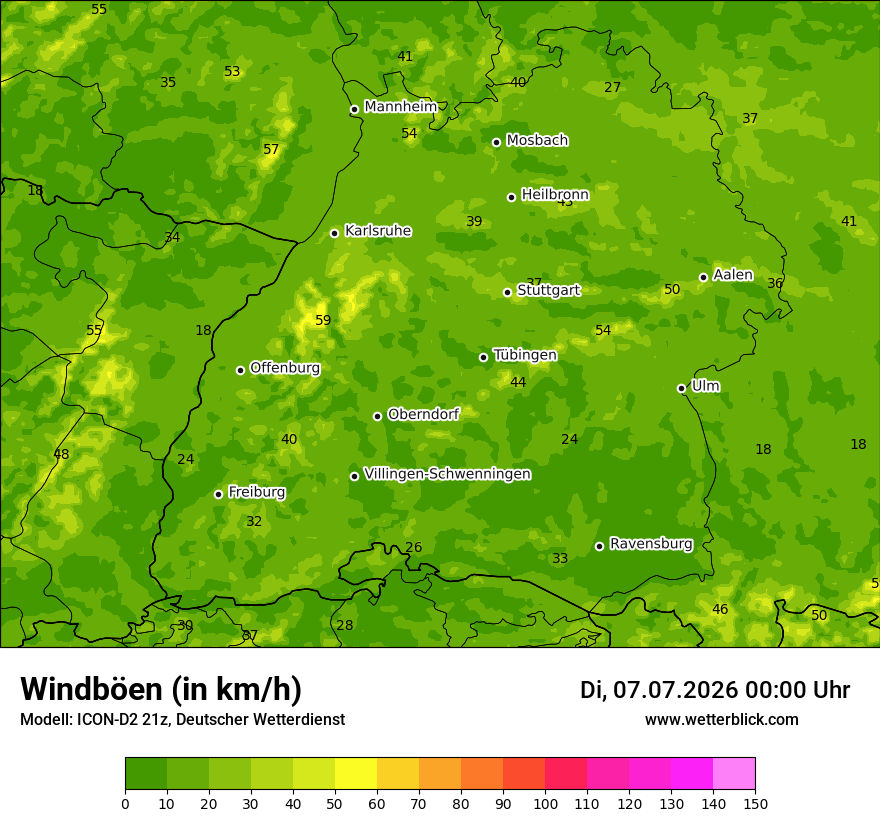 Maximale Windböen
