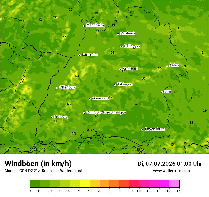 Maximale Windböen