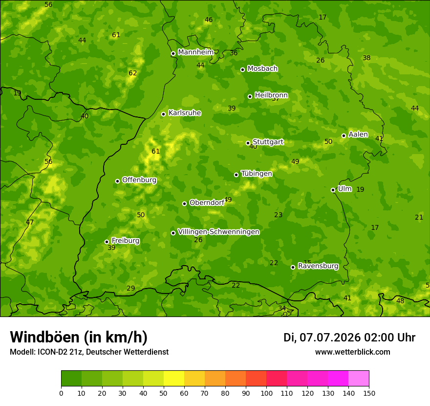 Maximale Windböen