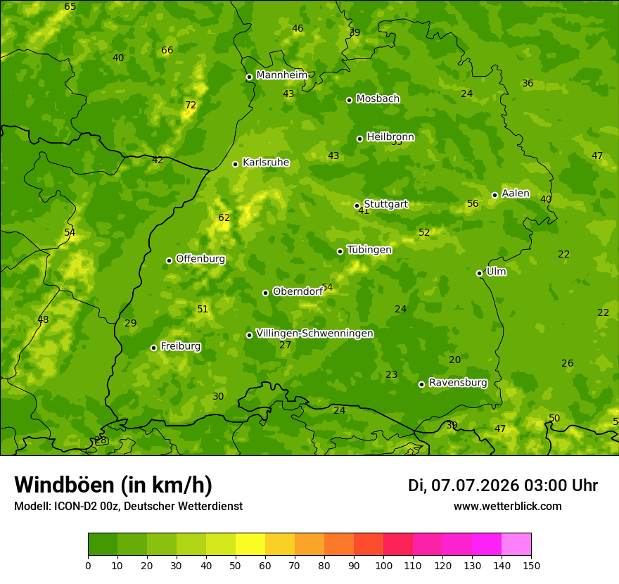 Maximale Windböen