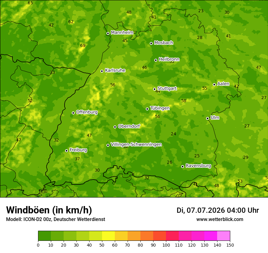 Maximale Windböen