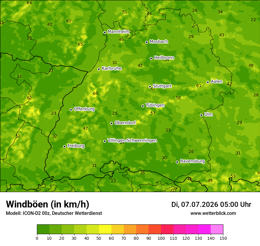 Maximale Windböen
