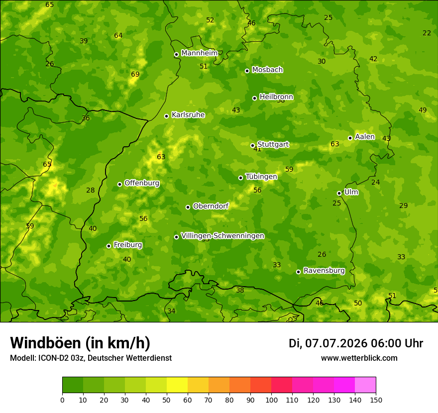 Maximale Windböen