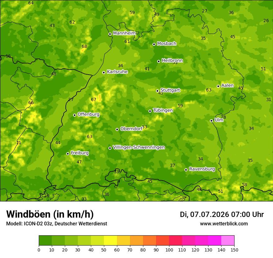 Maximale Windböen