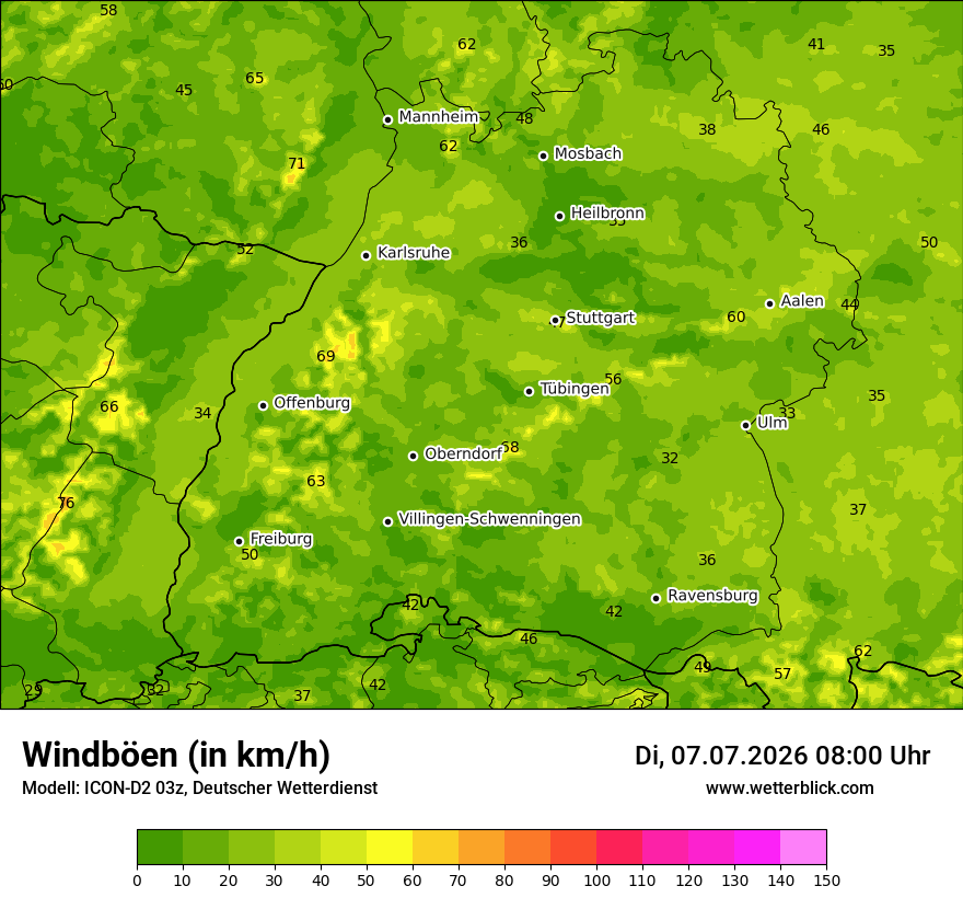 Maximale Windböen